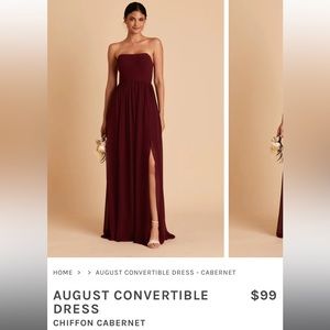 Chiffon Birdy Grey August Bridesmaid Dress in Cabernet